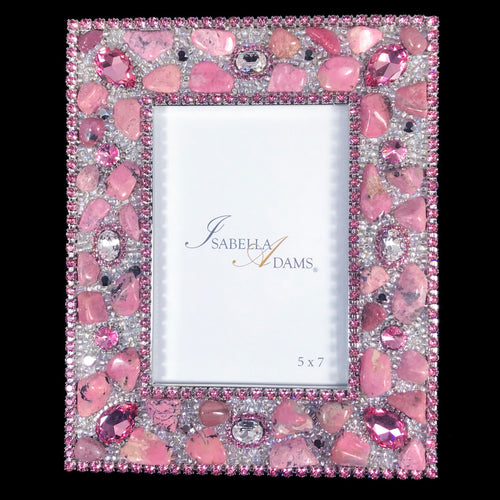 Rose Gemstone 5 x 7 Picture Frame Featuring Premium Crystal