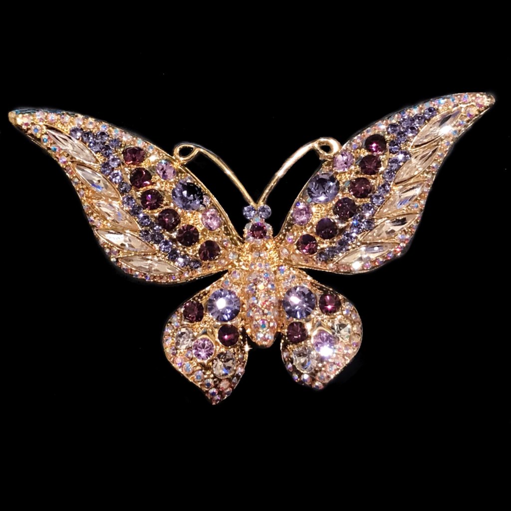 Butterfly Brooch Pin Featuring Premium Crystal