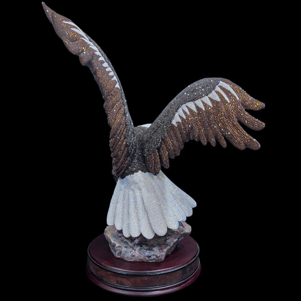Aquila the Majestic American Bald Eagle Crystallized Sculpture