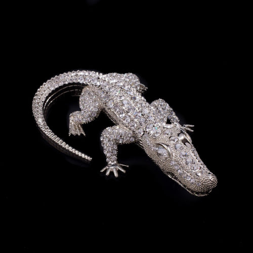 Bull Gator Paperweight Collectible Featuring Premium Crystals | Clear Eyes