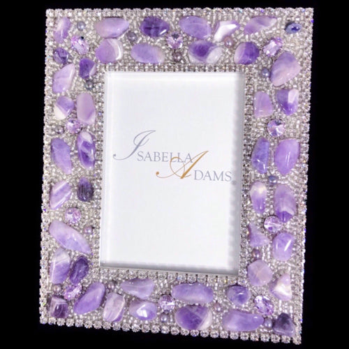 Amethyst Gemstone 5 x 7 Picture Frame Featuring Premium Crystal