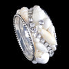 White Sea Shell Napkin Ring Featuring Premium Crystal | Set of 4