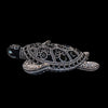 Crystallized Large Sea Turtle Sculpture Featuring Jet Black & Clear Premium Crystal