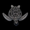 Crystallized Large Sea Turtle Sculpture Featuring Jet Black & Clear Premium Crystal