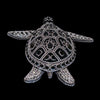 Crystallized Large Sea Turtle Sculpture Featuring Jet Black & Clear Premium Crystal