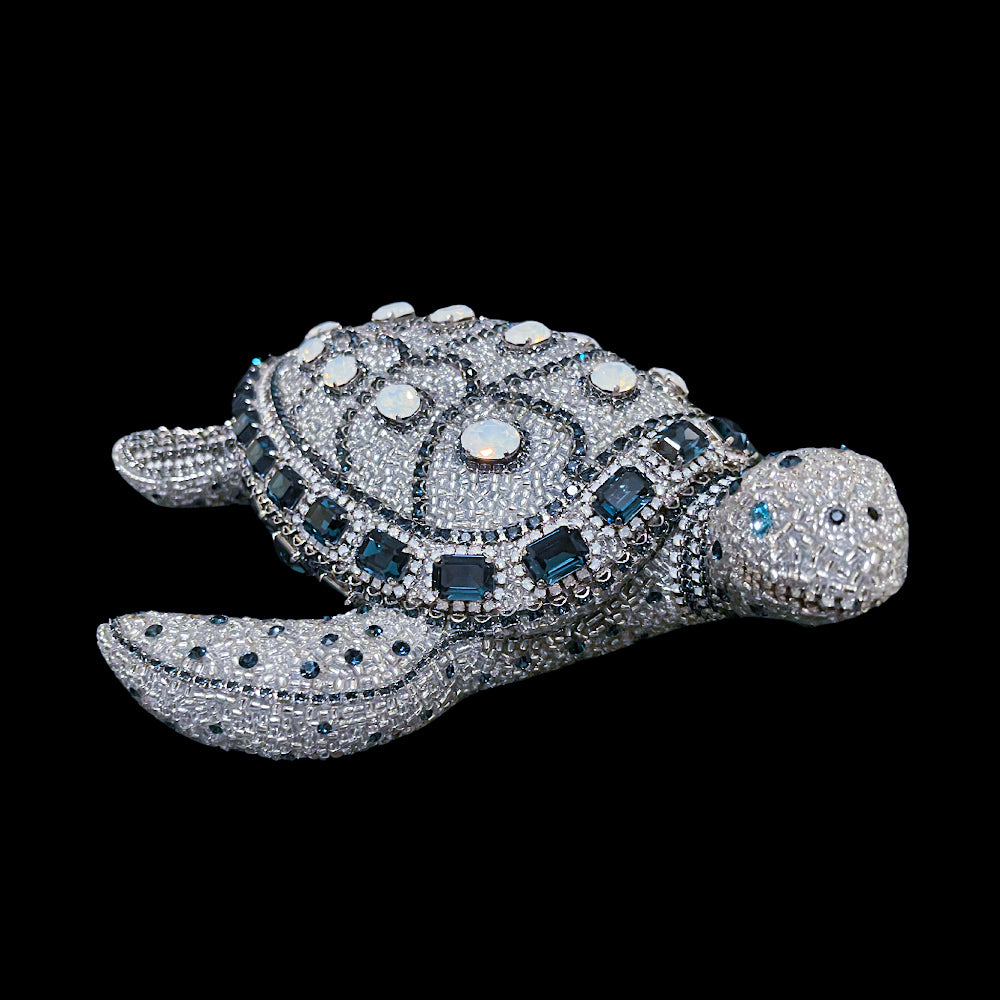 Large Sea Turtle Sculpture Featuring Opal Crystal Mix