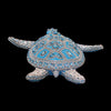 Crystallized Large Sea Turtle Sculpture Featuring Aquamarine Premium Crystal
