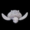 Crystallized Large Sea Turtle Sculpture Featuring White Opal & Clear Premium Crystal