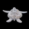 Crystallized Large Sea Turtle Sculpture Featuring White Opal & Clear Premium Crystal