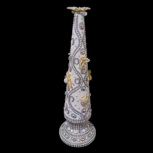 White Opal Topiary Tree Featuring Swarovski Crystallized  Butterfly, Bee & Dragonfly