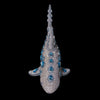 Crystallized Mako Shark  Sculpture Featuring Aquamarine Premium Crystal