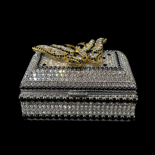 Midnight Garden Butterfly Keepsake Box Featuring Premium Crystal