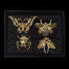 Ebony Mixed Bug Napkin Rings Featuring  Swarovski Crystals | Set of 4