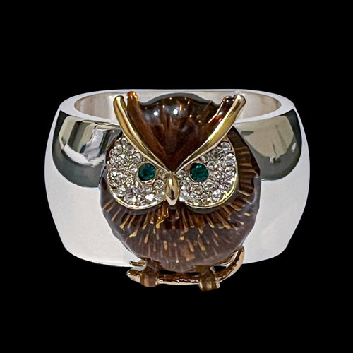 Owl Napkin Ring Featuring Premium Crystal | Set of 4