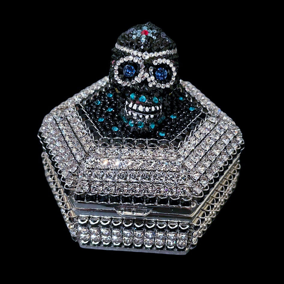 Sugar Skull Ring Box Featuring Premium Crystals