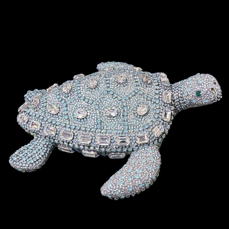 Crystallized Sea Turtle Sculpture Featuring Pacific Opal Premium Crystal