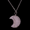 Rose Quartz Crystal Crescent Moon 