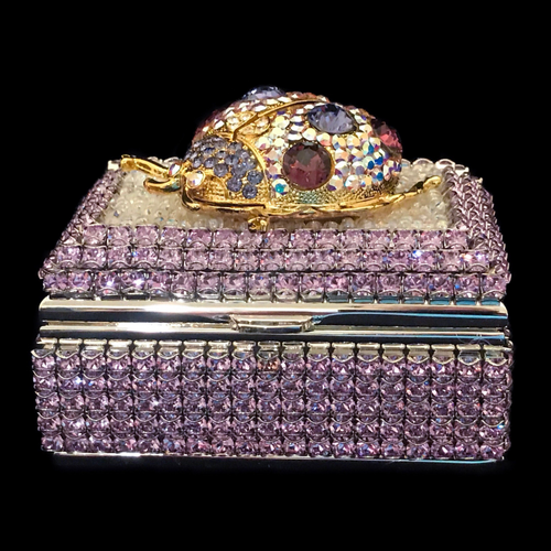 Lady Bug Ring Box Featuring Violet Premium Crystals