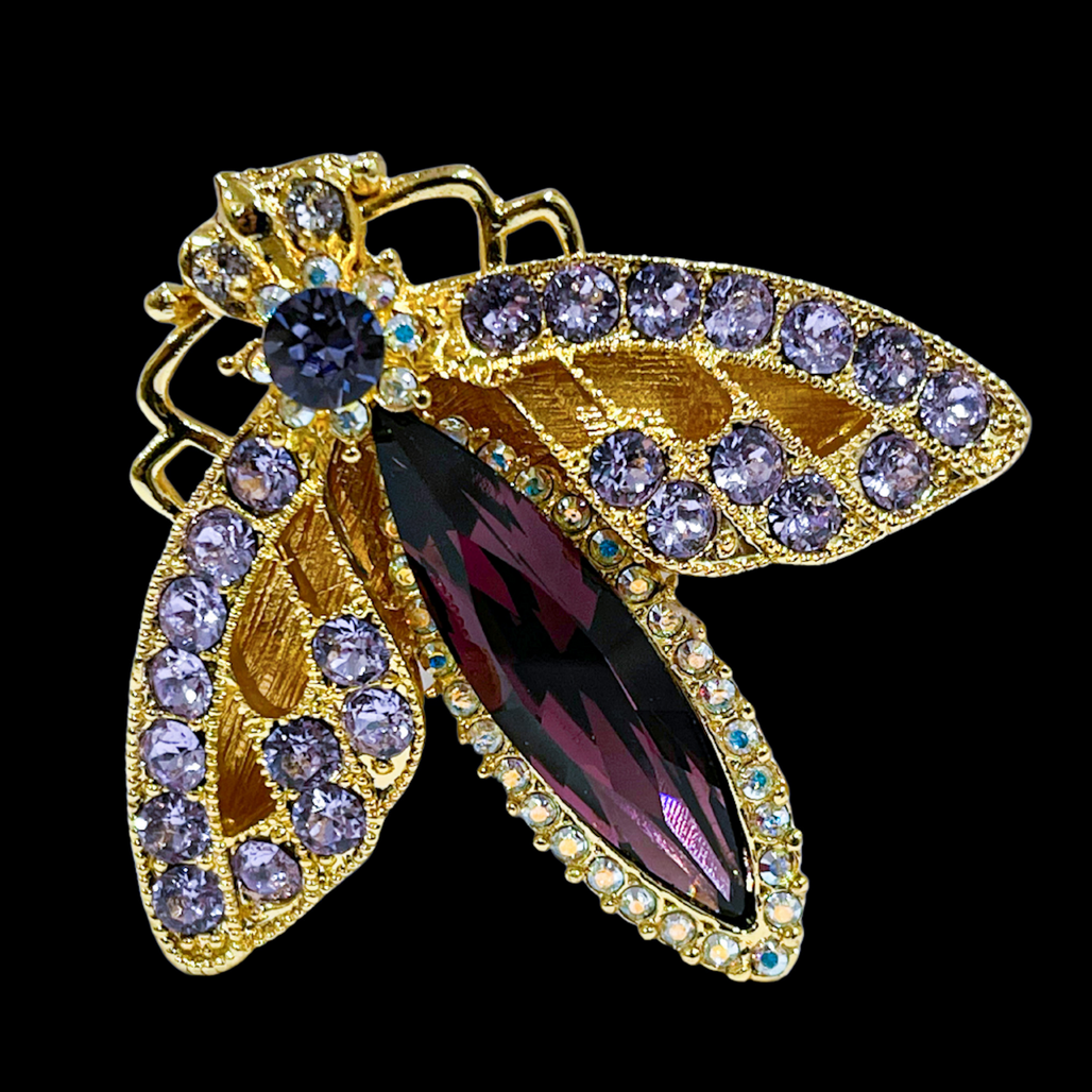Amethyst Mixed Bug Napkin Rings Featuring  Swarovski Crystals | Set of 4