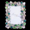 Emerald & Peridot 4 x 6 Crystal Cluster Picture Frame Featuring Premium Crystal