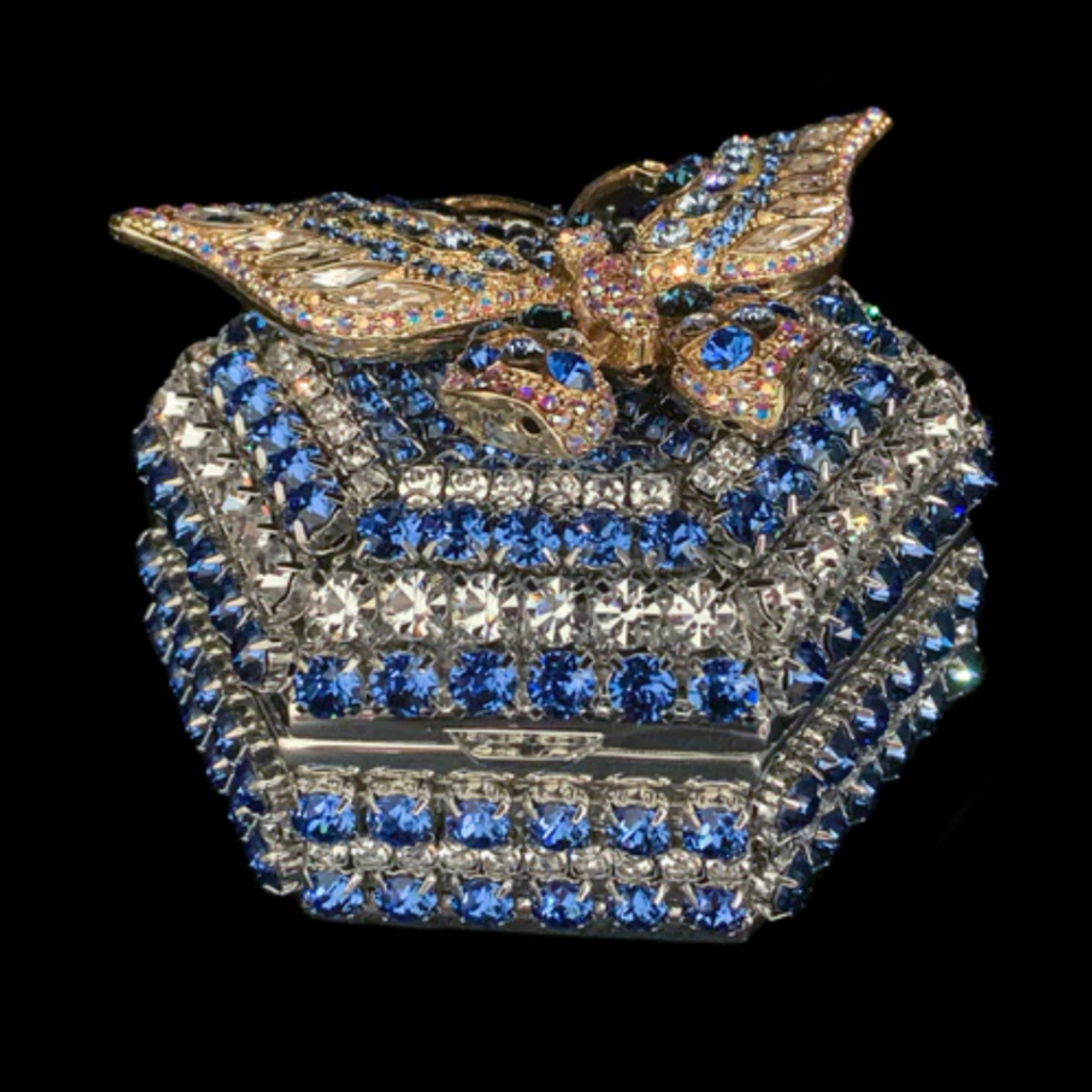 Sapphire Butterfly Hexagon Box Featuring Premium Crystals