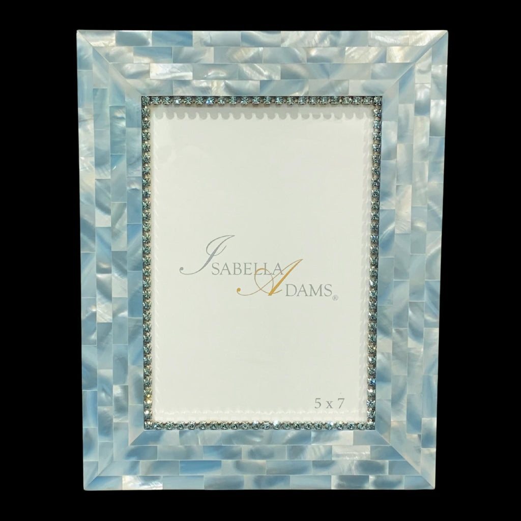 8 x 10  Aquamarine Mother of Pearl Picture Frame Featuring Premium Crystals