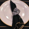 Banded Black Pica Shell Napkin Ring Featuring Premium ® Crystal | Set of 4