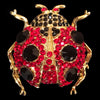 Crystallized Lady Bug Brooch Pin Featuring Premium Crystals
