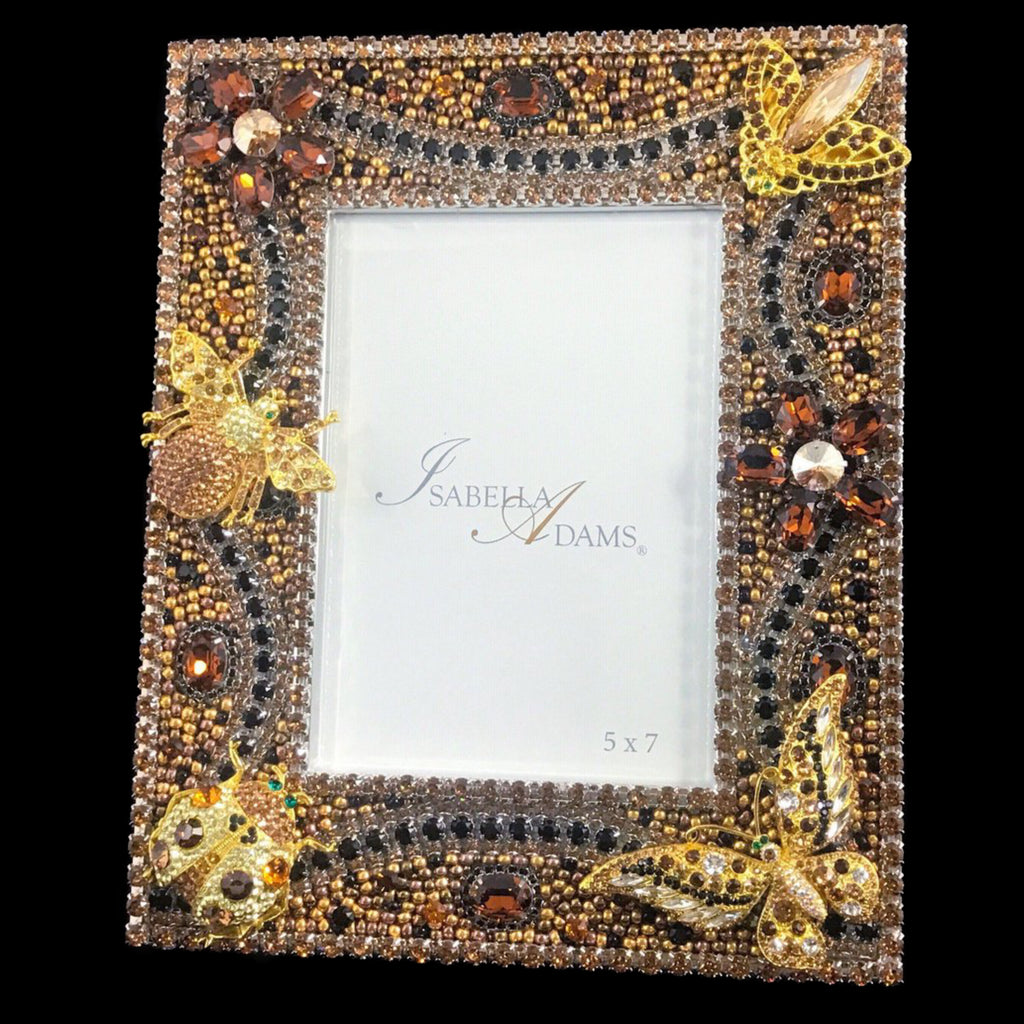 5 x 7 Topaz Crystallized Bug Garden Picture Frame Featuring Premium Crystal