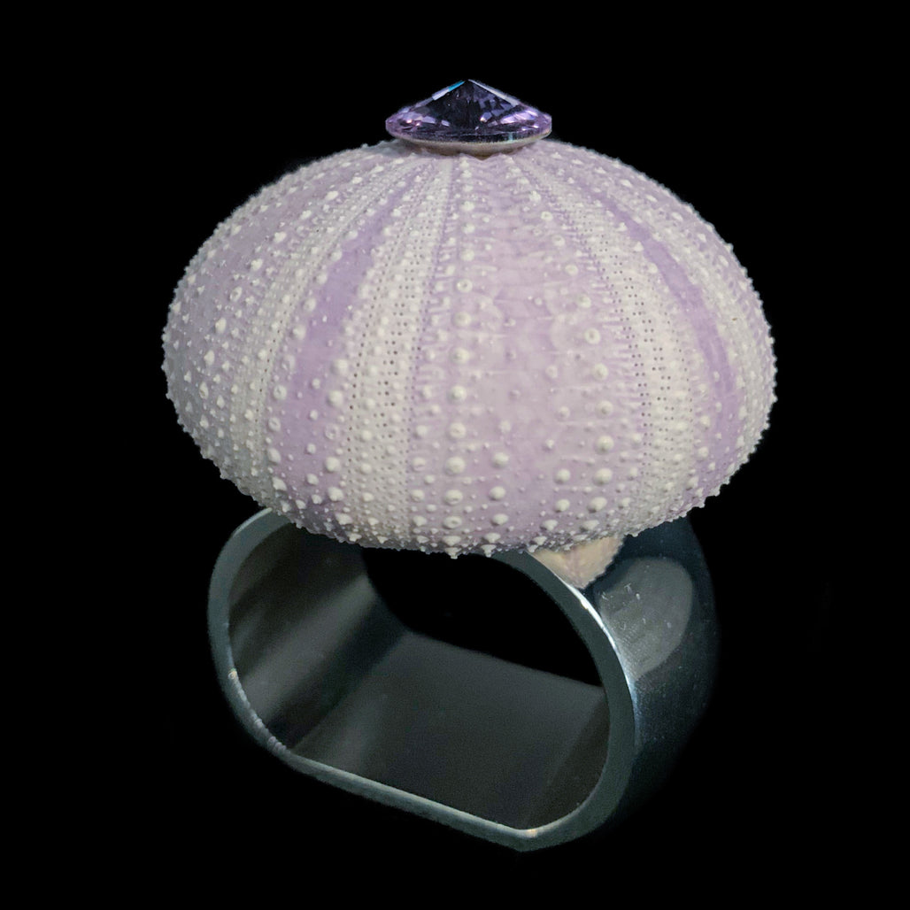 Sea Urchin Napkin Ring Featuring Premium Violet Crystal | Set of 4