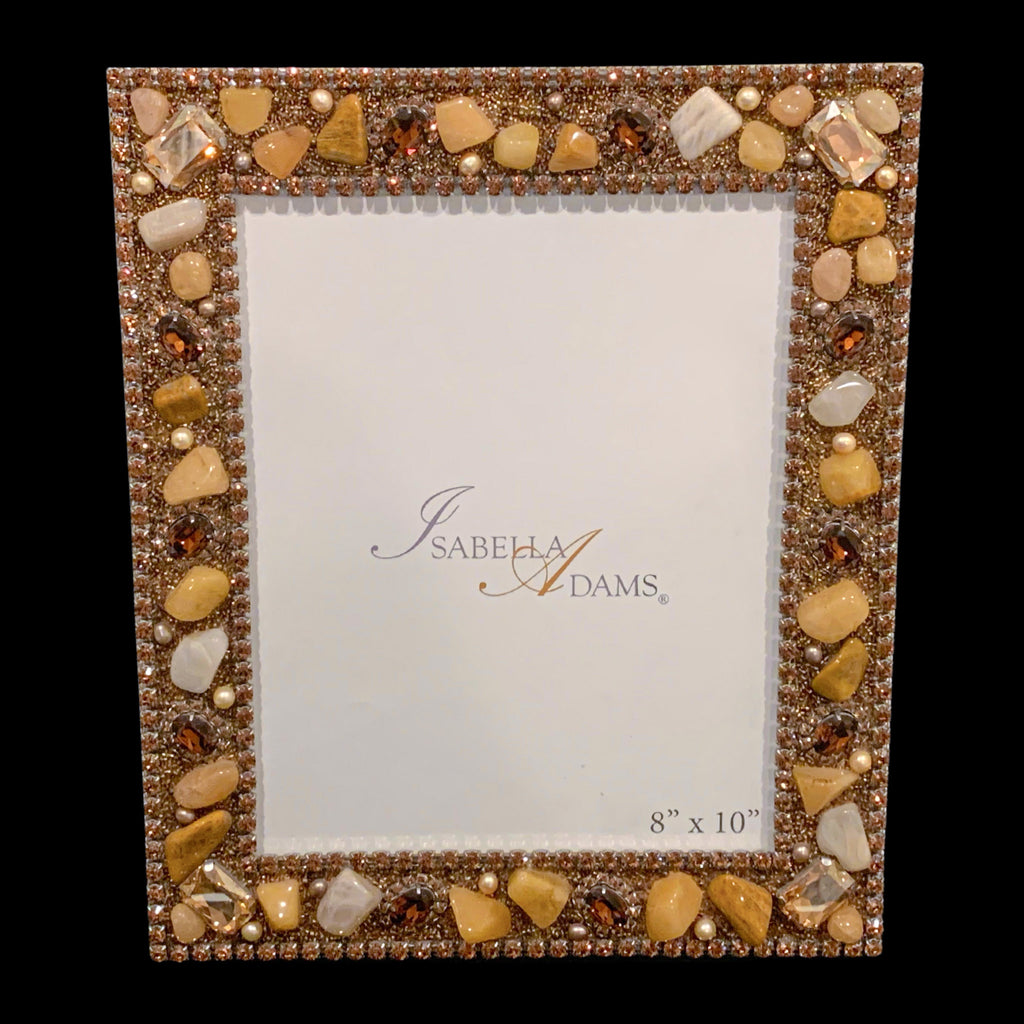 Tiger's Eye Crystal Gemstone 8 x 10 Picture Frame Featuring Topaz Premium Crystal
