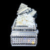 Ebony & Ivory Shell Cluster Ring Box Featuring Premium Crystal