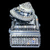 Ebony & Ivory Shell Cluster Ring Box Featuring Premium Crystal
