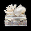 White Opal Shell Cluster Ring Box Featuring Premium Crystal