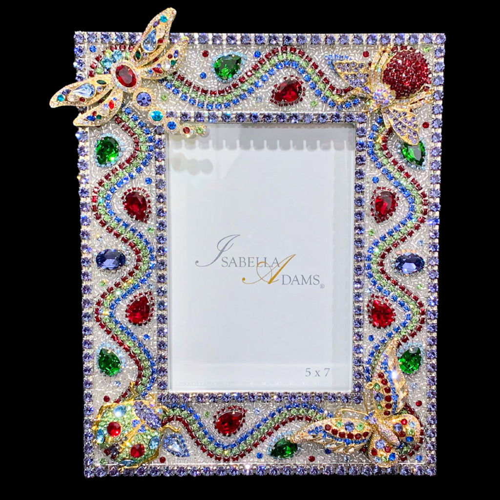 Classic Rainbow Bug Garden 5 x 7 Crystallized Picture Frame Featuring Premium Crystal