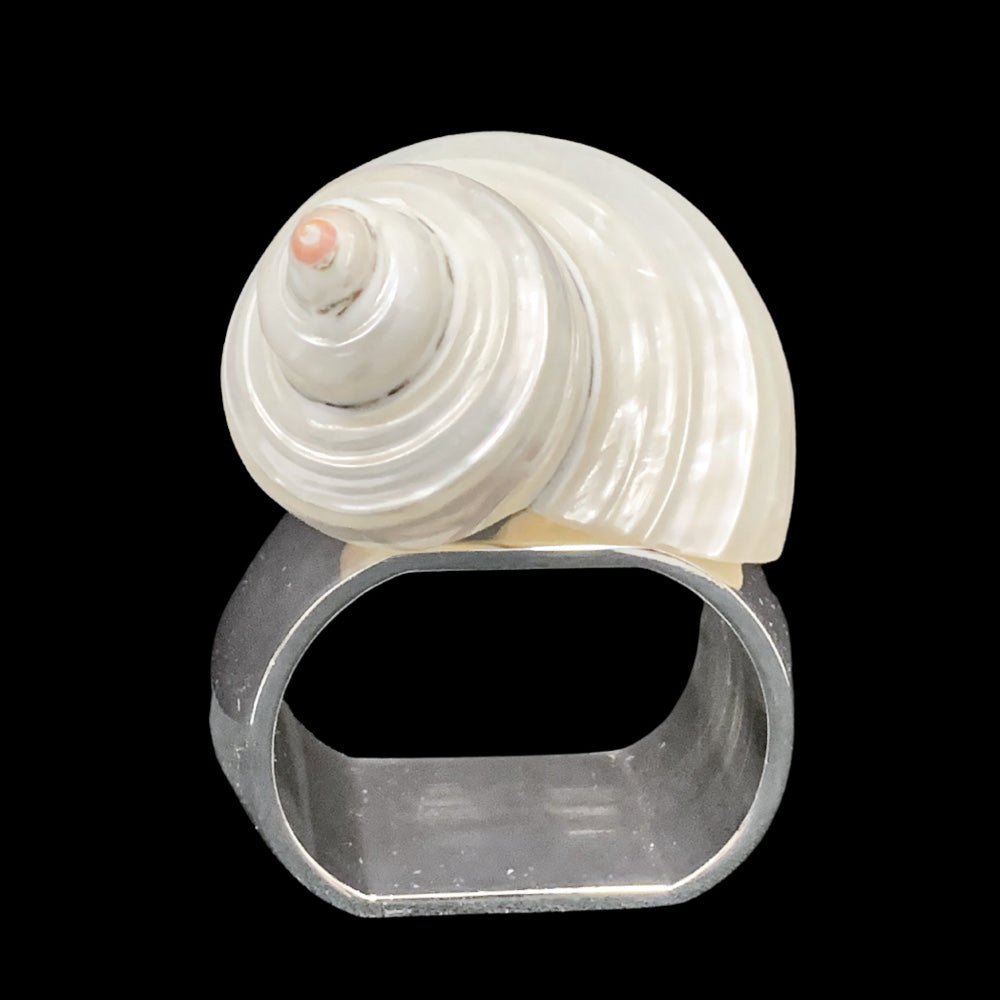 Small Pearl Turbo Shell Napkin Ring | Set of 4