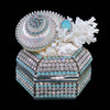 Pacific Opal Hexagon Box Featuring Premium Crystals & Natural Seashells