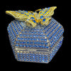 Sapphire Mix Butterfly Hexagon Box Featuring Premium Crystals