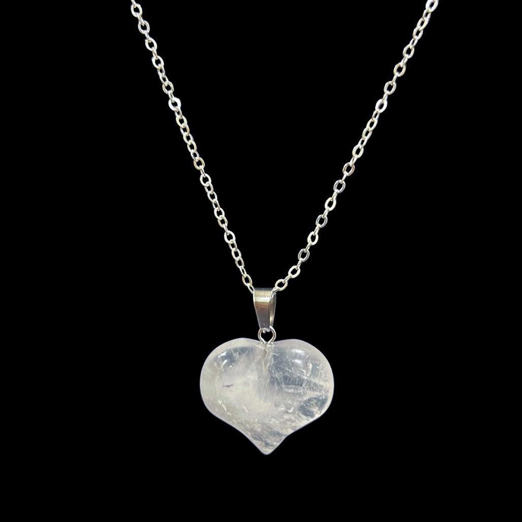 White Quartz Heart Necklace