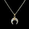 Pāua Shell Crescent Moon Necklace