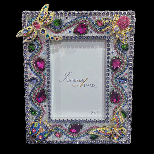 Rainbow Bug Garden 5 x 7 Crystallized Bug Picture Frame Featuring Premium Crystal