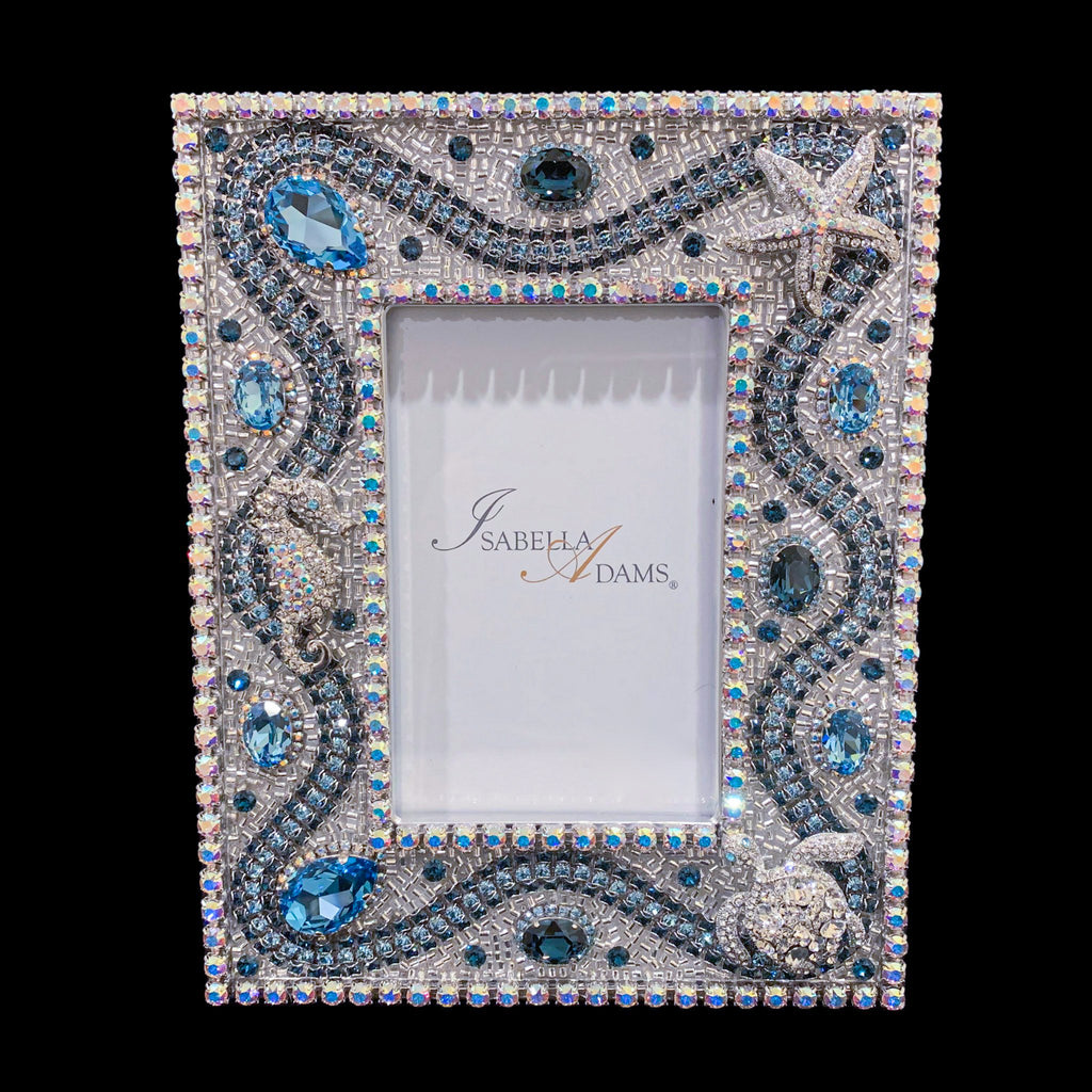 Sea Life 5 x 7 Picture Frame Featuring Aquamarine & Montana Blue Premium Crystal