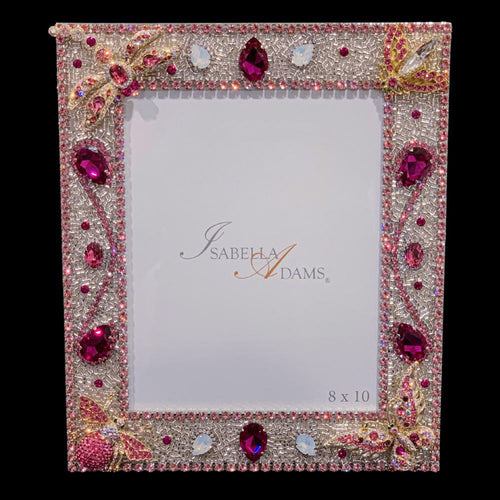 8 x 10 Rose Pink Crystallized Bug Garden Picture Frame Featuring Premium Crystal