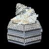Ebony & Ivory Hexagon Box Featuring Premium Crystals & Natural Seashells