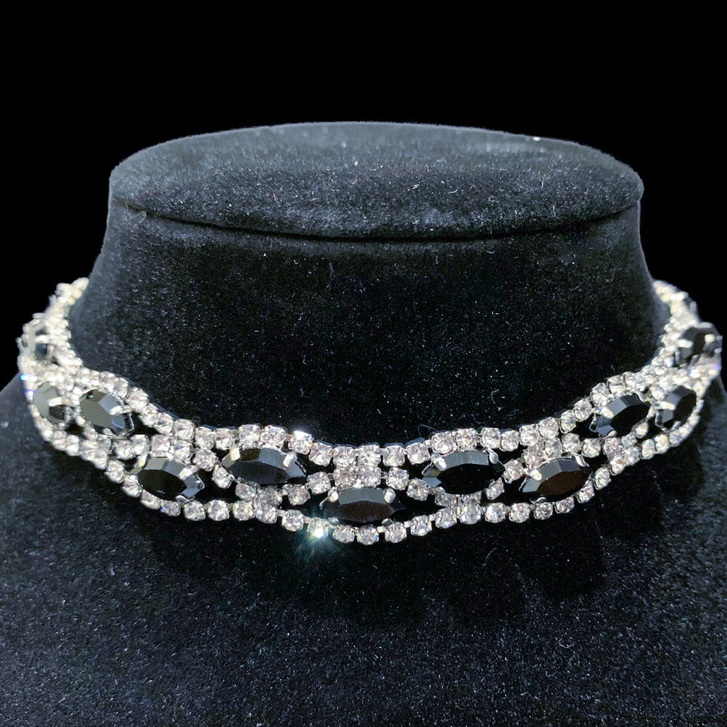Jet Premium Crystallized Choker Necklace