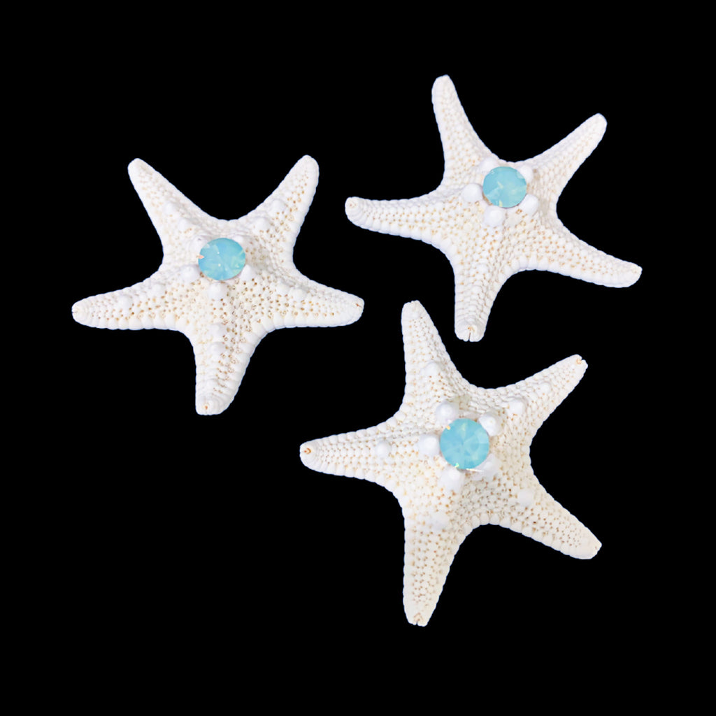 Knobby Starfish Featuring Pacific Opal Premium Crystal | Set of  3