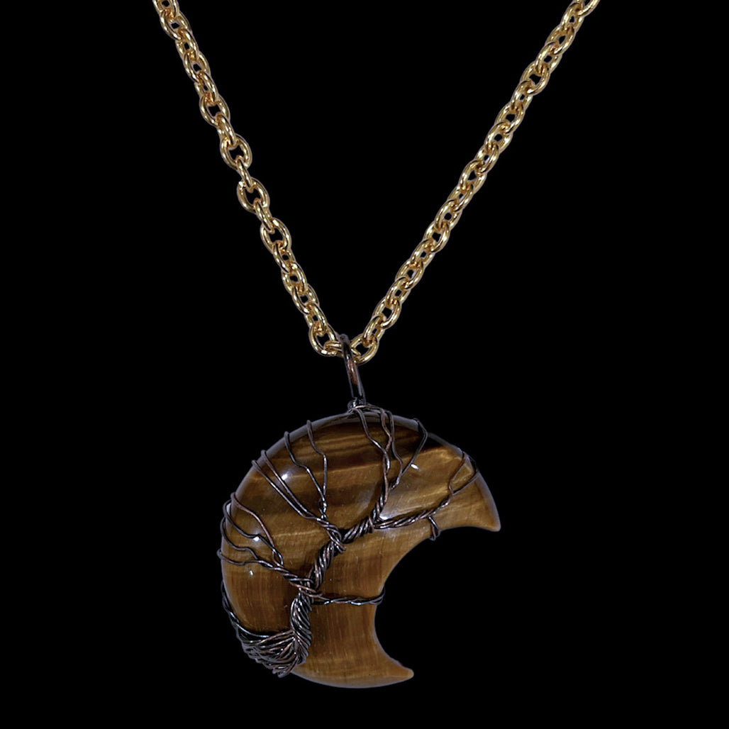 Tiger's Eye Crystal Crescent Moon 