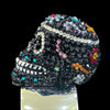Black Sugar Skull Napkin Ring Featuring Premium Crystal | Set of 4