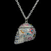 Clear Sugar Skull Necklace Featuring Premium Crystals
