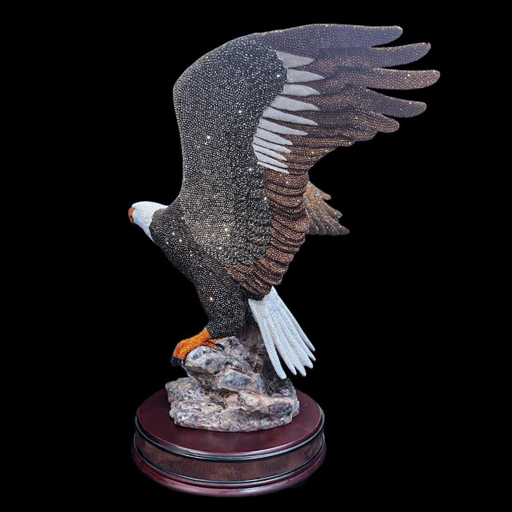Aquila the Majestic American Bald Eagle Crystallized Sculpture